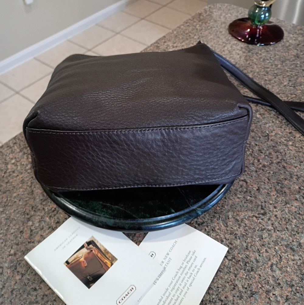 Coach Hudso Brown Pebble Leather Bucket  Shoulder Or Cross body Bag - Picture 15 of 17
